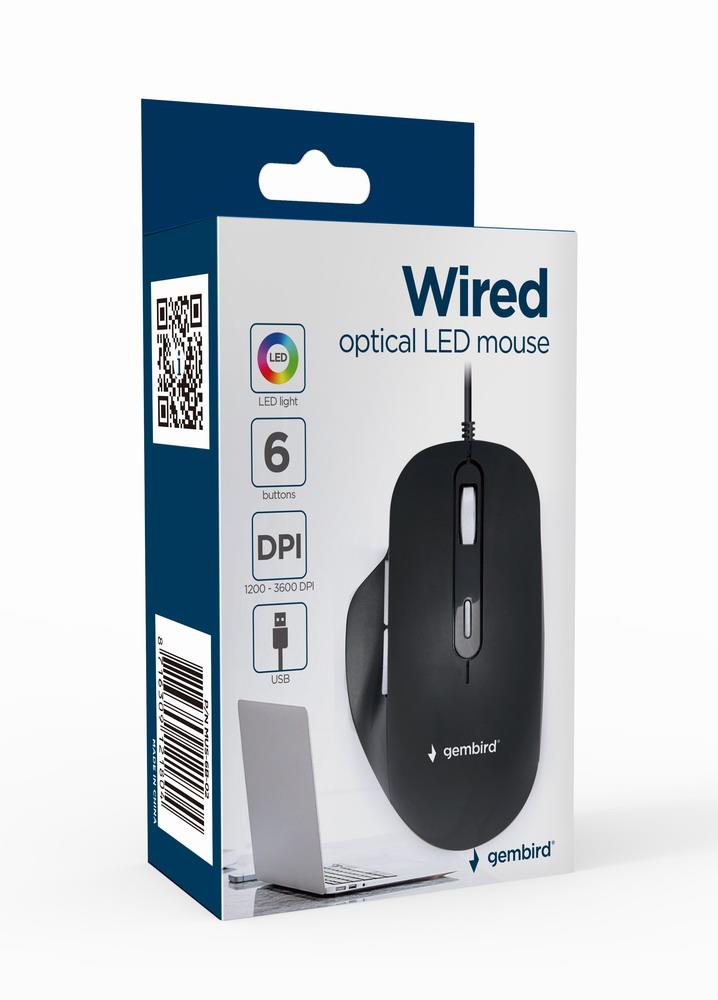 MOUSE USB OPTICAL/BLACK MUS-6B-02 GEMBIRD