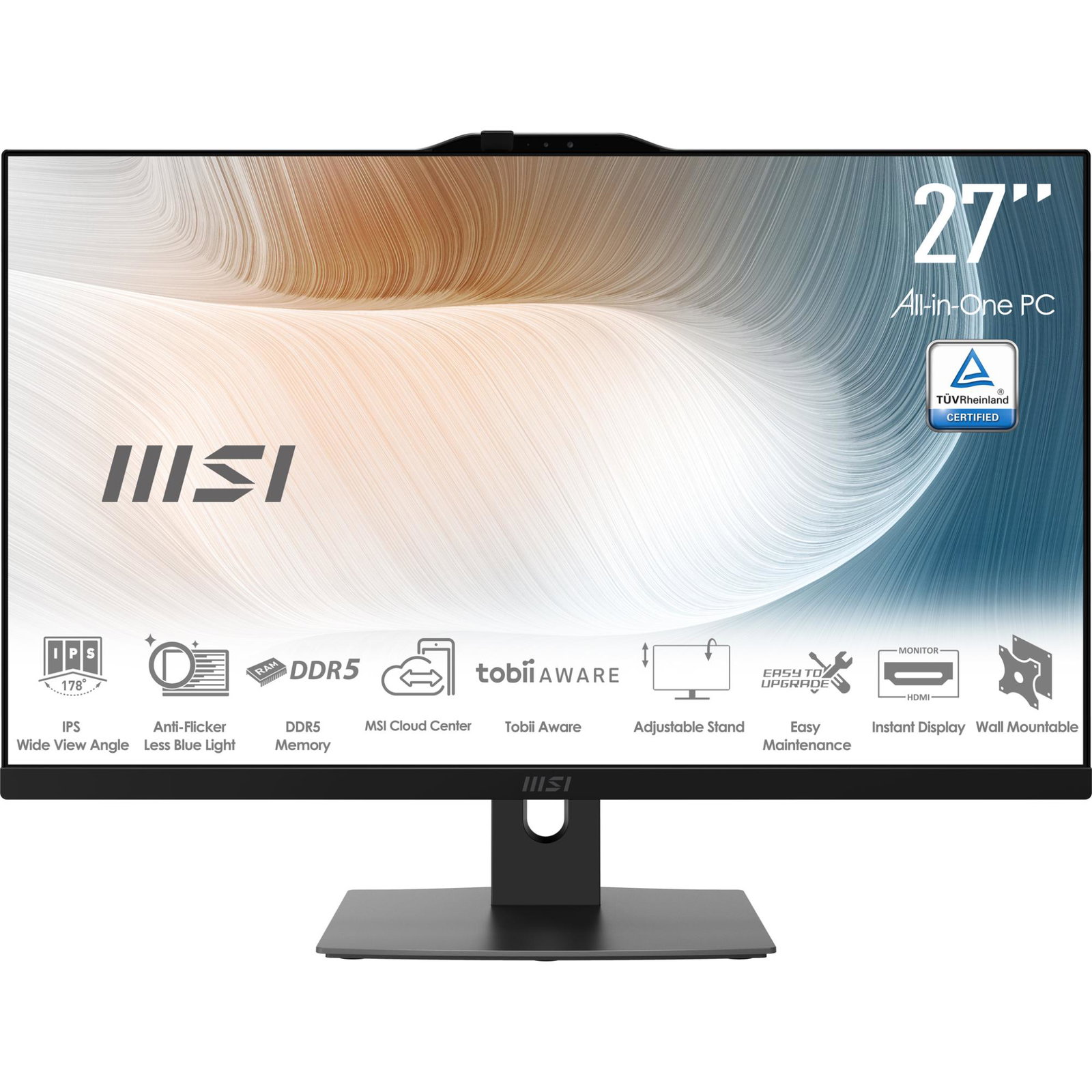 Monoblock PC MSI CPU Intel Intel Core 5 Intel Core 5 120U RAM 16 GB DDR5-SDRAM Screen 27 1920 x 1080 pixels Storage 512 GB SSDs 512 GB Not available On-board graphics Yes Intel Graphics Black OS Windows 11 Pro MODERNAM272P1M-855EU